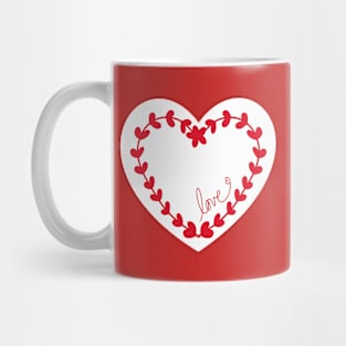 Floral heart with love, white background Mug